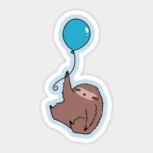 Blue Balloon Sloth Sticker